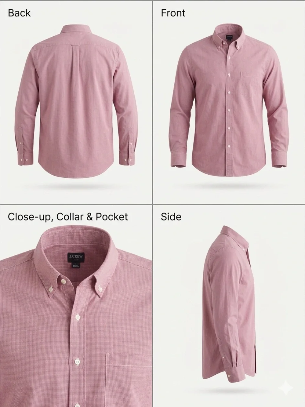 J. Crew Men's Pink Long-Sleeve Button-Down Shirt